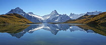 Swiss Alps reflecting in Lake Bachalpsee, Grindelwald, Switzerland