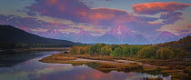 Mountains and river, Oxbow Bend, Grand Teton National Park, Wyoming