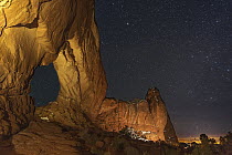 Stars above arches, Windows Section, Arches National Park, Utah