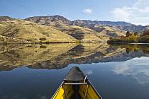Canoe on river, Snake River, Idaho