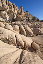 Sandstone formations deeply eroded by water, Spring Valley State Park, Nevada