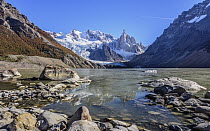 Lake and mountains, Mount Fitz Roy, Patagonia, Chile