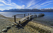 Wooden pier, Traful Lake, Bariloche, Patagonia, Argentina