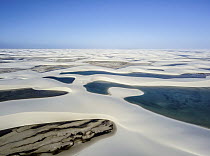 Freshwater lagoons amid sand dunes, Lencois Maranhenses National Park, Brazil