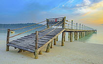 Abandoned pier on beach, Koh Rong Samloem Island, Cambodia