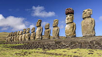 Moai statues, Ahu Tongariki, Easter Island, Chile