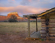 Log cabin, Kitchen Mesa, Ghost Ranch, New Mexico