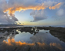 Clouds reflected in tidepool, Santa Teresa, Costa Rica