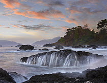 Water flowing off coastal rocks, Roca Loca Point, Jaco, Costa Rica