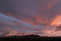 Mountains at sunset, Paine Massif, Torres del Paine, Torres del Paine National Park, Patagonia, Chile