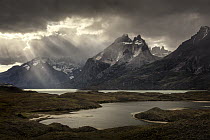 Mountains and lake, Nordenskjold Lake, Paine Massif, Torres del Paine, Torres del Paine National Park, Patagonia, Chile