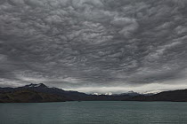 Mountains and lake, Lake Pehoe, Torres del Paine National Park, Patagonia, Chile