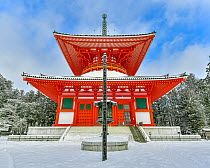 Temple in winter, Danjo Garan, Mount Koya, Japan
