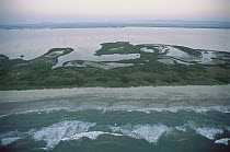 Shoreline of the northern Laguna Madre, one of the largest wetlands in Mexico, Gulf of Mexico, Tamaulipas, Mexico