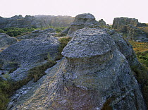 Rock formation from Jurassic period, stones known as ruiniforms sculpted by wind and water, Isalo National Park (81 540 hectares) established in 1962, South West Madagascar