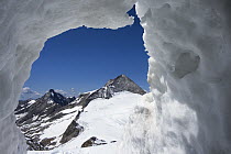 Ice and peaks, Hintertuxer Glacier, Zillertal, Alps, Tyrol, Austria