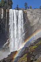 Waterfall and rainbow, Vernal Falls, Yosemite National Park, California