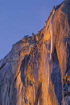 Waterfall in winter, Horsetail Fall, Yosemite National Park, California
