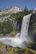 Waterfall and rainbow, Nevada Fall, Yosemite National Park, California