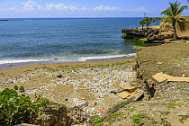 Plastic washed up on shore, Santo Domingo, Dominican Republic, Caribbean