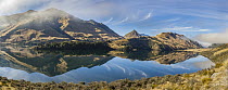 Mountains reflected in lake, Moke Lake, Queenstown, Otago, New Zealand