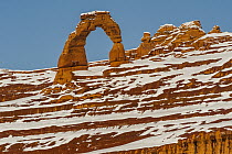 Delicate Arch in winter, Arches National Park, Utah