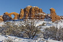 Turret Arch in winter, Arches National Park, Utah