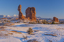 Balanced Rock in winter, Arches National Park, Utah