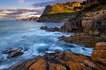 Coast at sunset, Sleepy Bay, Freycinet National Park, Tasmania, Australia
