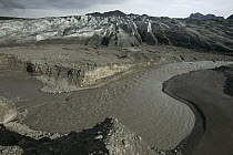 Glacial runoff, Vatnajokull Glacier, Skaftafell National Park, southeast coast, Iceland