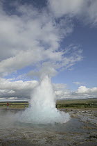 Geyser erupting 20 meters high every 8 minutes, central Iceland. Sequence 1 of 2