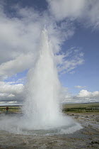 Geyser erupting 20 meters high every 8 minutes, central Iceland. Sequence 2 of 2
