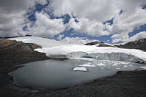 Glacial lake at the base of Pastoruri Glacier at 5200m, Cordillera Blanca Mountain Range, Andes, Peru