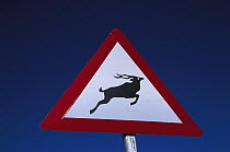 Beware of animals road sign, South Africa
