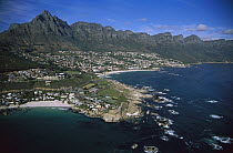 Aerial view of Clifton Beach and 12 Apostles Mountains, Cape Peninsula, South Africa