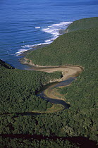 Aerial view of Salt River mouth near Plettenberg Bay, South Africa