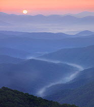 Mist in valley, Shining Rock Wilderness from Blue Ridge Parkway, North Carolina