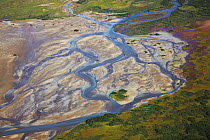Braided river showing multiple channels, Katmai, Alaska