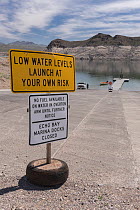 Reservoir with low water levels due to drought, Lake Mead National Recreation Area, Nevada
