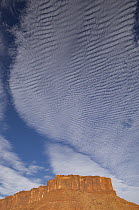 Cirrocumulus clouds and Parriott Mesa, Moab, Utah