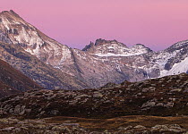 Mountains with first snowfall in autumn, Grimsel Pass, Bernese Oberland, Switzerland