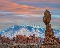 Balanced Rock and La Sal Mountains, Arches National Park, Utah