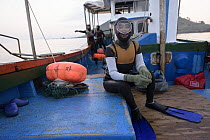 Haenyeo, a traditional fishing diver, Jeju Island, South Korea