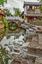 Canal in thirteenth century city, Lijiang, China