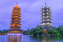 Sun and Moon Pagodas, Guilin, Guangxi, China