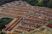 Aerial of low income housing development at the east edge of Panama City