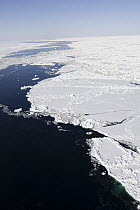 Hudson Bay in spring showing ice edge, Churchill, Manitoba, Canada