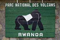Sign at Parc National Des Volcans headquarters, Rwanda