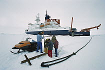 Fixing anchor from German icebreaker Polar Stern, on ice floe, Ispol expedition, Weddell Sea, Antarctica
