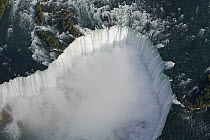 Aerial view of the Horseshoe or Canadian Falls at Niagara Falls, Ontario, Canada